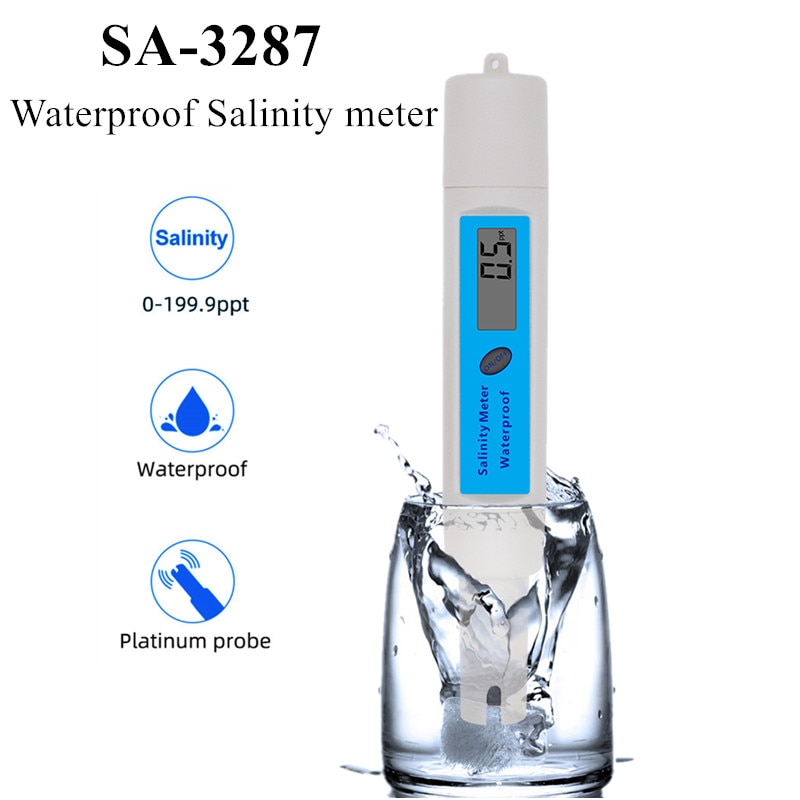 SA-3287 Waterproof Salinity meter Portable High Precision Salinity Meter Soup Food Sea Salt Salimeter Graphite Electrode