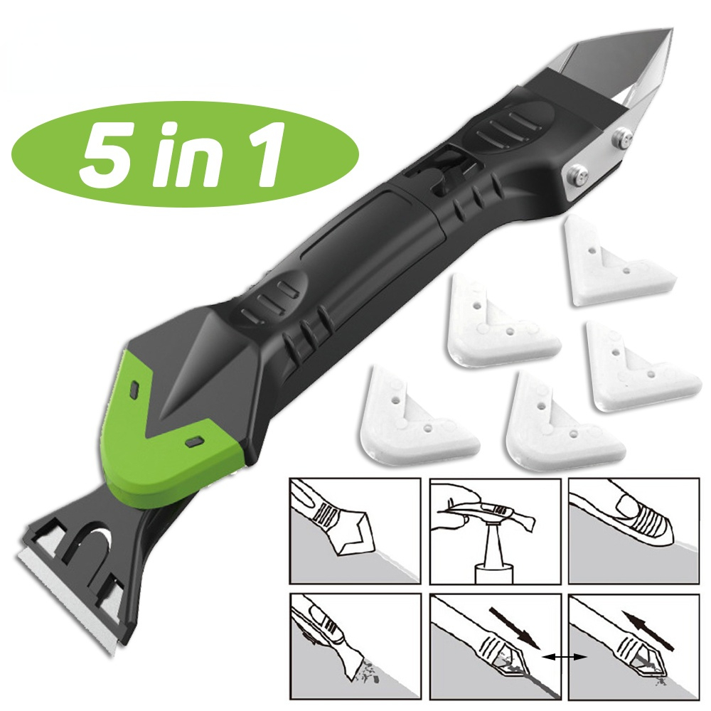 5 in1 Silicone Remover Sealant Smooth Scraper Caulk Finisher Grout Kit Tools Floor Mould Removal Hand Tools Set Accessories