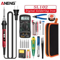 SL102/SL101 Electric Soldering Iron US/EU Plug Adjustable Temperature 220V Digital Display Welding Tool Electrocautery Set