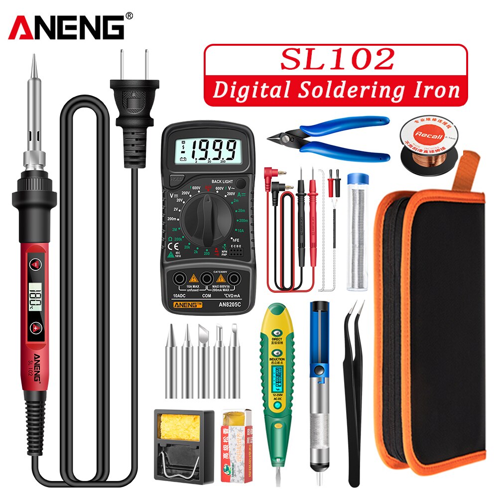 SL102/SL101 Electric Soldering Iron US/EU Plug Adjustable Temperature 220V Digital Display Welding Tool Electrocautery Set