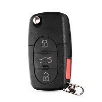 Small CR1620 Battery Flip Folding 3+1 4 Button Remote Key Shell For Audi A2 A3 A4 A6 Auto HU66 Blade Car Key Cover Case