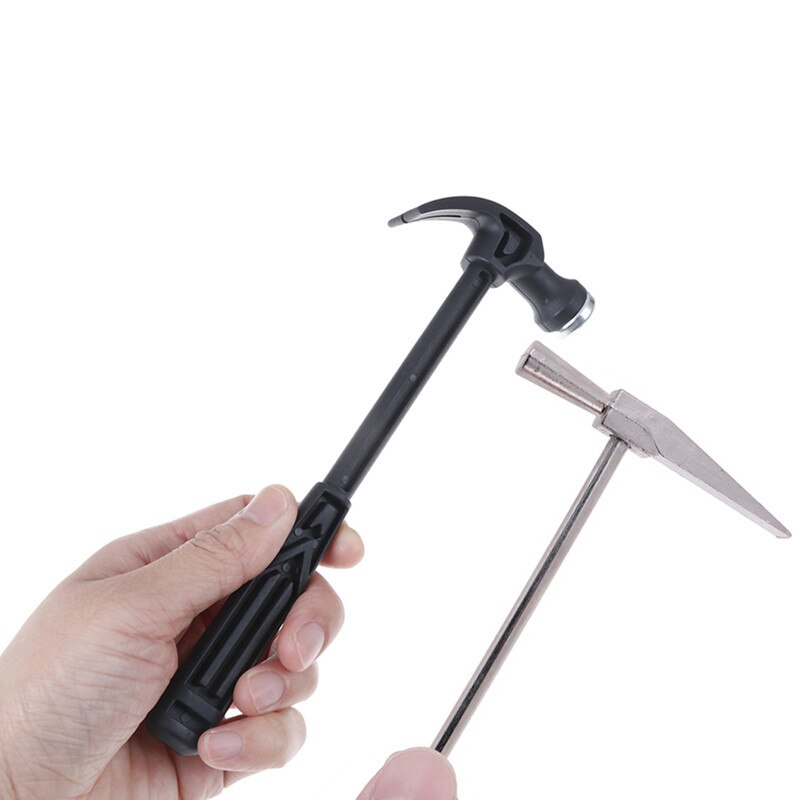 Small Iron Hammer Handle Claw Hammer Woodworking Nail Puncher Metal Hammer Watch Repair Mini Hand Tool Emergency Safety Escape