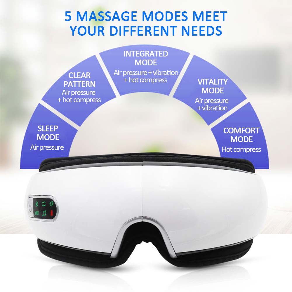 Smart Eye Massager Anti Wrinkles Eyes Massage Glasses for Tired Eyes Air Compression Heated Goggles Dark Circles Remove Eyewear