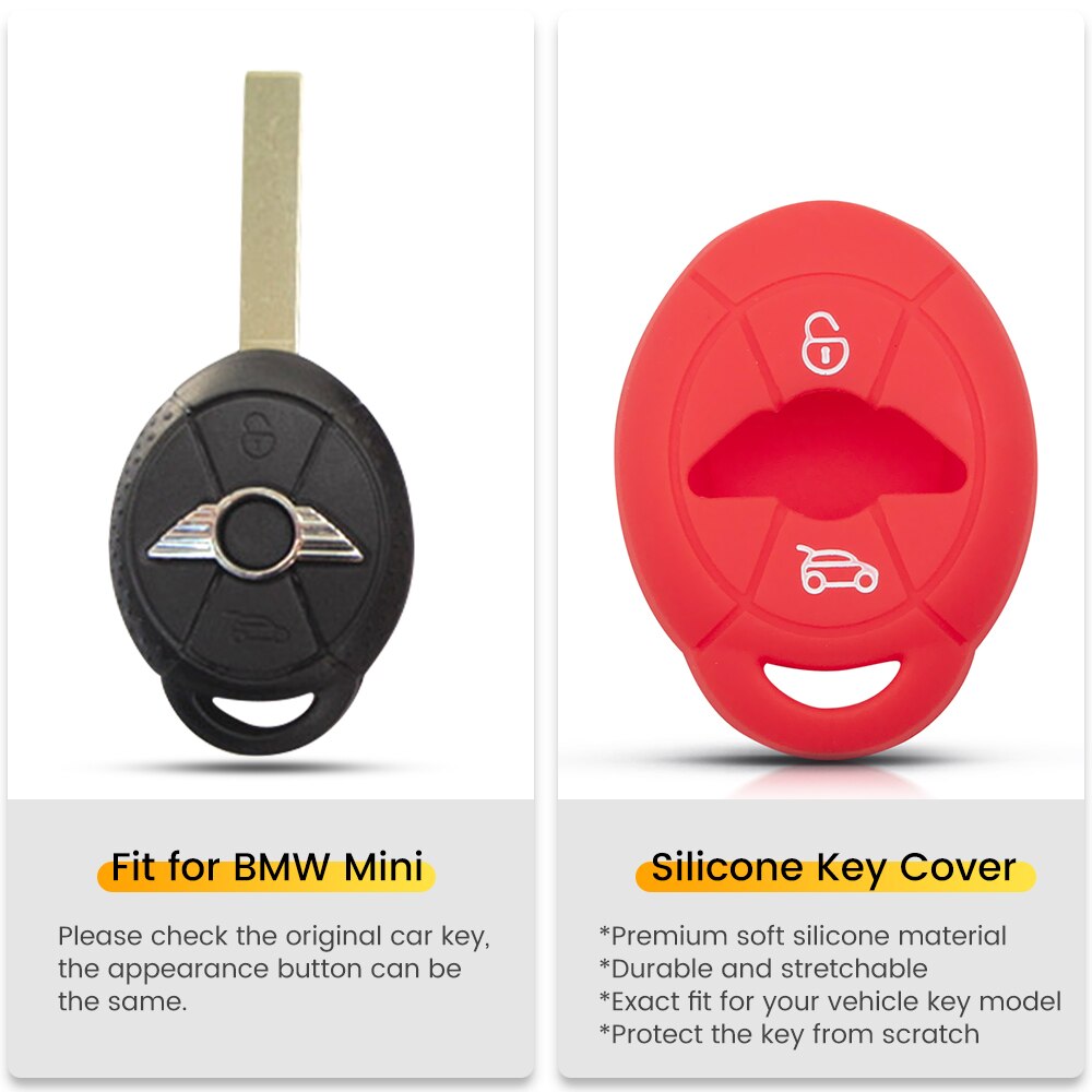 Smart Silicone Key Case Shell For BMW Mini Cooper S R50 R53 Two 2 Buttons Rubber Remote Protect Cover Fob Car Styling