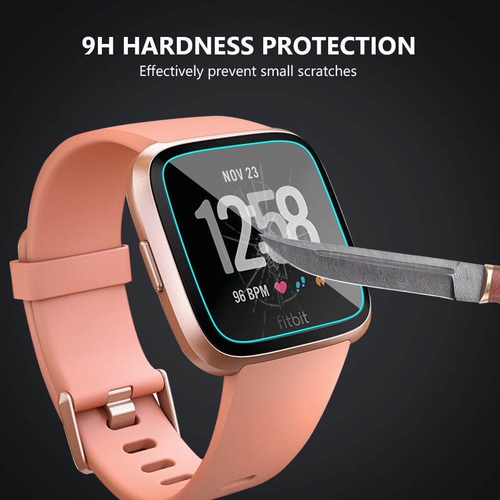 Anti-fingerprint 0.26mm Square Hd Tempered Glass Screen Protector Protective Film For Fitbit Versa Smart Watch Explosion-proof