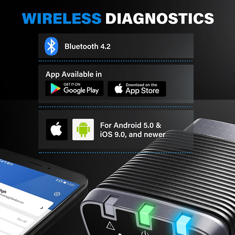 Topdon SmartDiag Mini OBD2 Bluetooth Scanner Automotive OBDⅡ Car Diagnostic Tool TPMS SRS Immo Key Code Reader