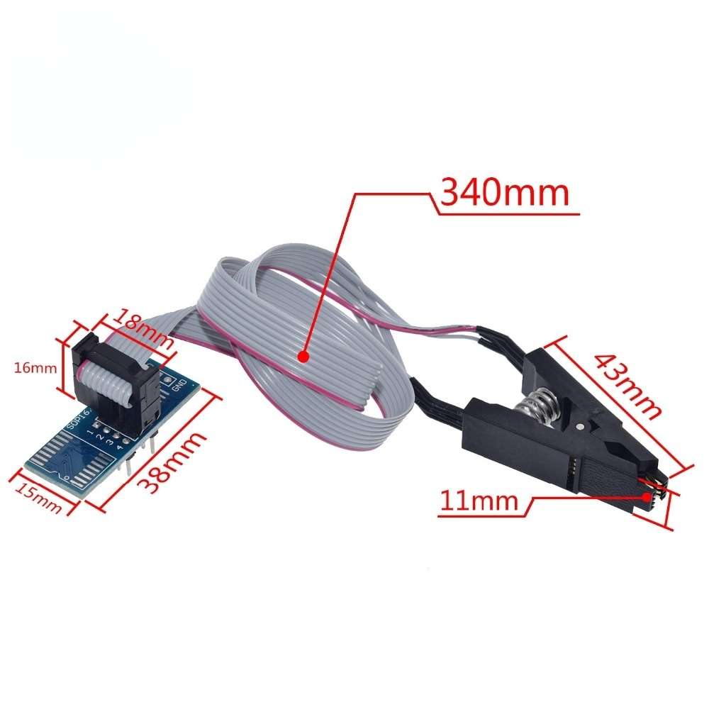 High quality SOIC8 SOP8 Test Clip For EEPROM 93CXX/25CXX/24CXX in-circuit programming on USB Programmer TL866CS TL866A EZP2010