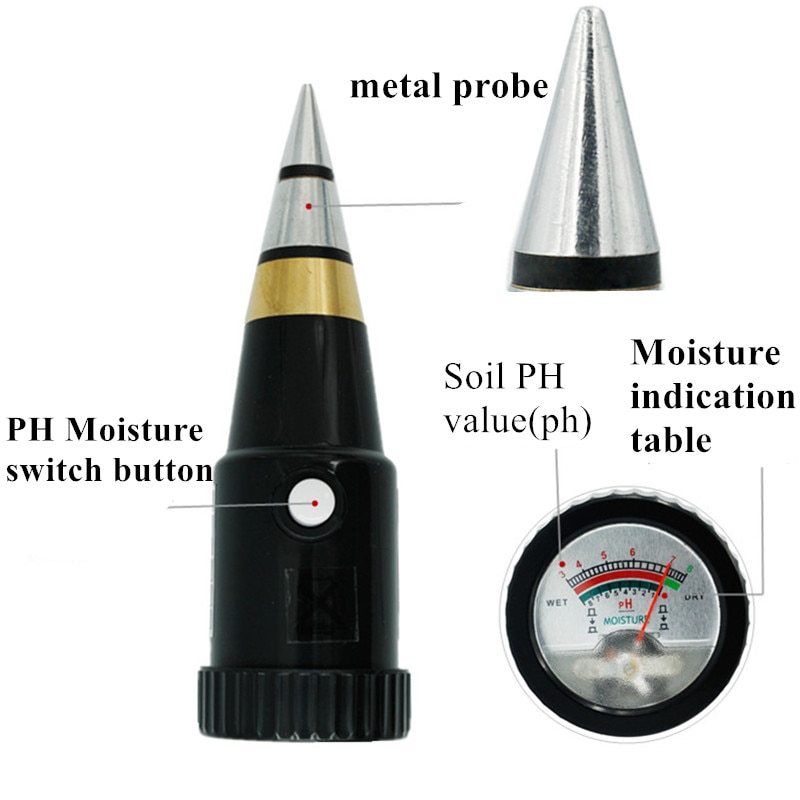 New Soil ph moisture meter handheld moisture humidity meter ph tester for Garden soil Metal probeVT-05 10-80% Hygrometer 40%off
