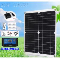 D20X 5v 18V solar panel 25w 50w battery 12 volt portable monocrystalline cell solar plate usb charger mobile car battery RV