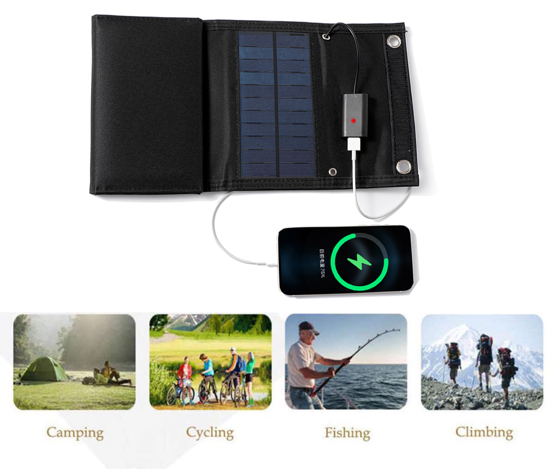 20W Solar Panel Foldable USB 5V Monocrystal Solar Cell Waterproof Charger Outdoor solar panel phone charge camping