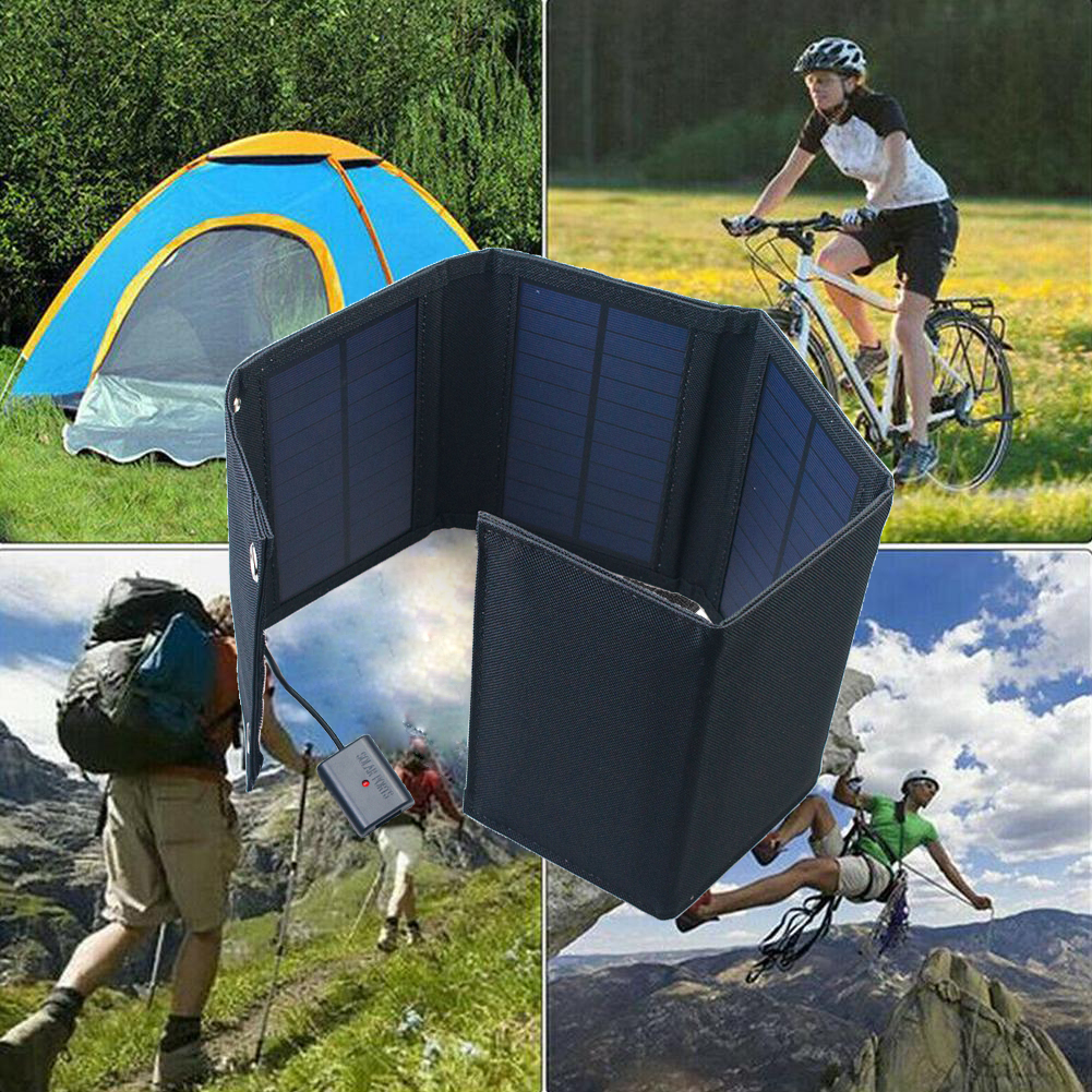 20W Solar Panel Foldable USB 5V Monocrystal Solar Cell Waterproof Charger Outdoor solar panel phone charge camping