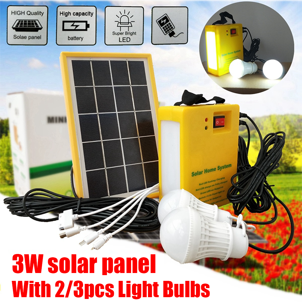 Solar Panel Home Lighting System Solar Portable Camping Light Mini Solar Battery Storage Kit Emergency Light For Power Outage