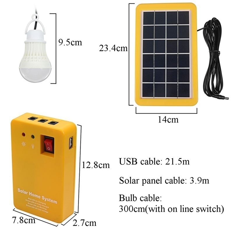 Solar Panel Home Lighting System Solar Portable Camping Light Mini Solar Battery Storage Kit Emergency Light For Power Outage