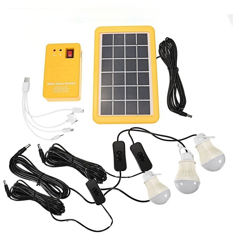 Solar Panel Home Lighting System Solar Portable Camping Light Mini Solar Battery Storage Kit Emergency Light For Power Outage