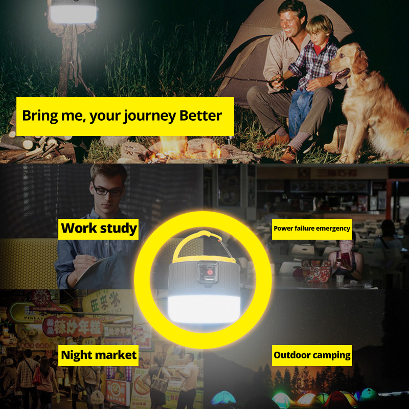 1PCS 580W Solar Tent Light Outdoor Camping Lamp LED Bulb Portable Lantern Work Emergency Torch USB Rechargeable For BBQ Hiking