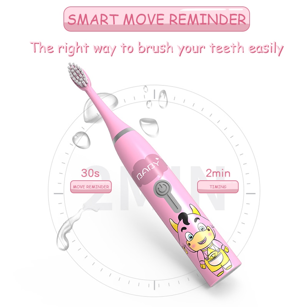 Sonic Electric Toothbrush for Kids  Kids 3 To 12 Years Old Cleaning  Powered Waterproof Tooth Whitening brush with Toothbrush