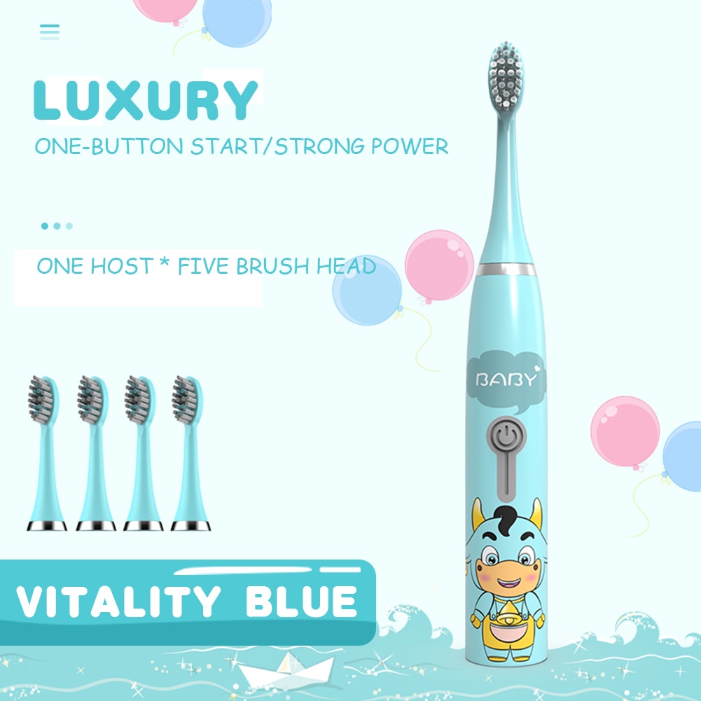 Sonic Electric Toothbrush for Kids  Kids 3 To 12 Years Old Cleaning  Powered Waterproof Tooth Whitening brush with Toothbrush