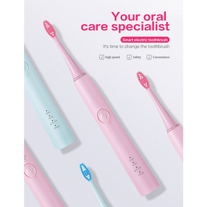 Adult sonic electric toothbrush USB fast charging acoustive wave electric toothbrush pulse toothbrush
