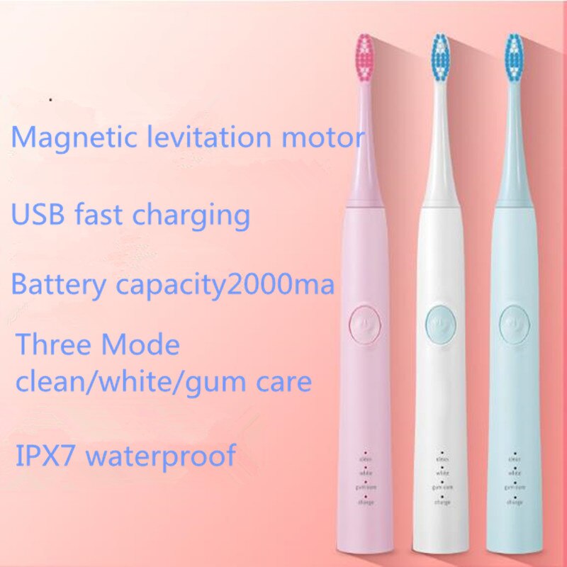 Adult  sonic electric toothbrush USB fast charging acoustive wave electric toothbrush pulse toothbrush