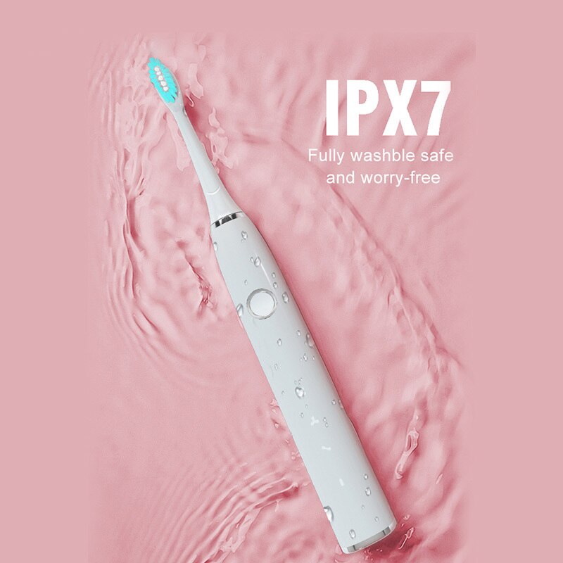 Sonic Electric Toothbrush Super BatteryLife IPX7 Waterproof USB Charging Smart Timing 3 Modes Wireless  Whitening Toothbrush