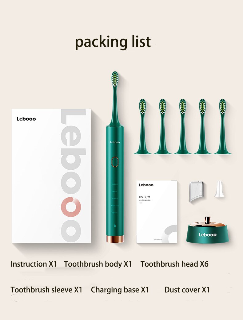 Sonic Electric Toothbrush Cordless USB Rechargeable Toothbrush Waterproof Ultrasonic Automatic Tooth Brush