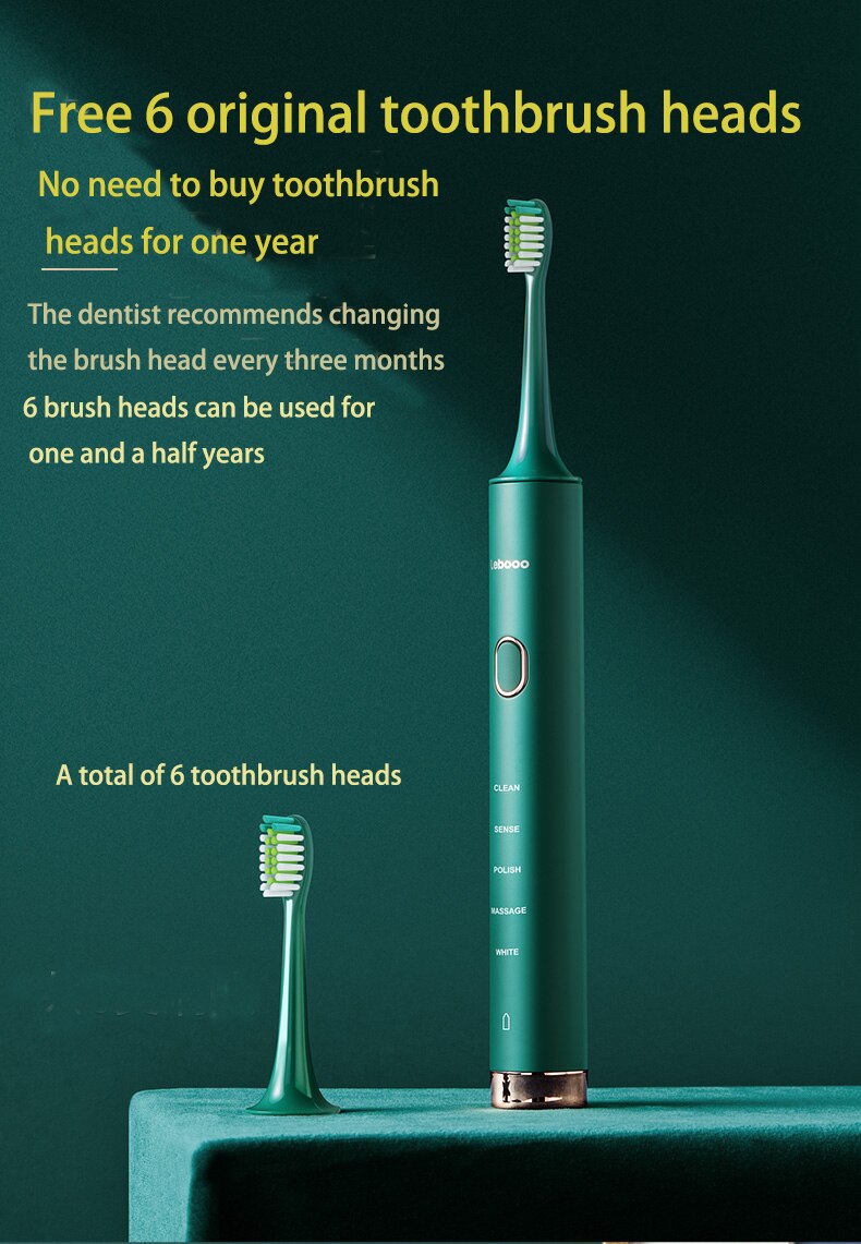 Sonic Electric Toothbrush Cordless USB Rechargeable Toothbrush Waterproof Ultrasonic Automatic Tooth Brush