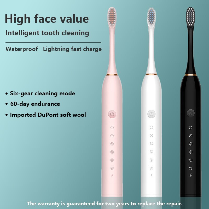 Sonic Electric Toothbrush USB Fast Charging Adult Waterproof Smart Toothbrush Ultrasonic Automatic Children Cleaning Toothbrush