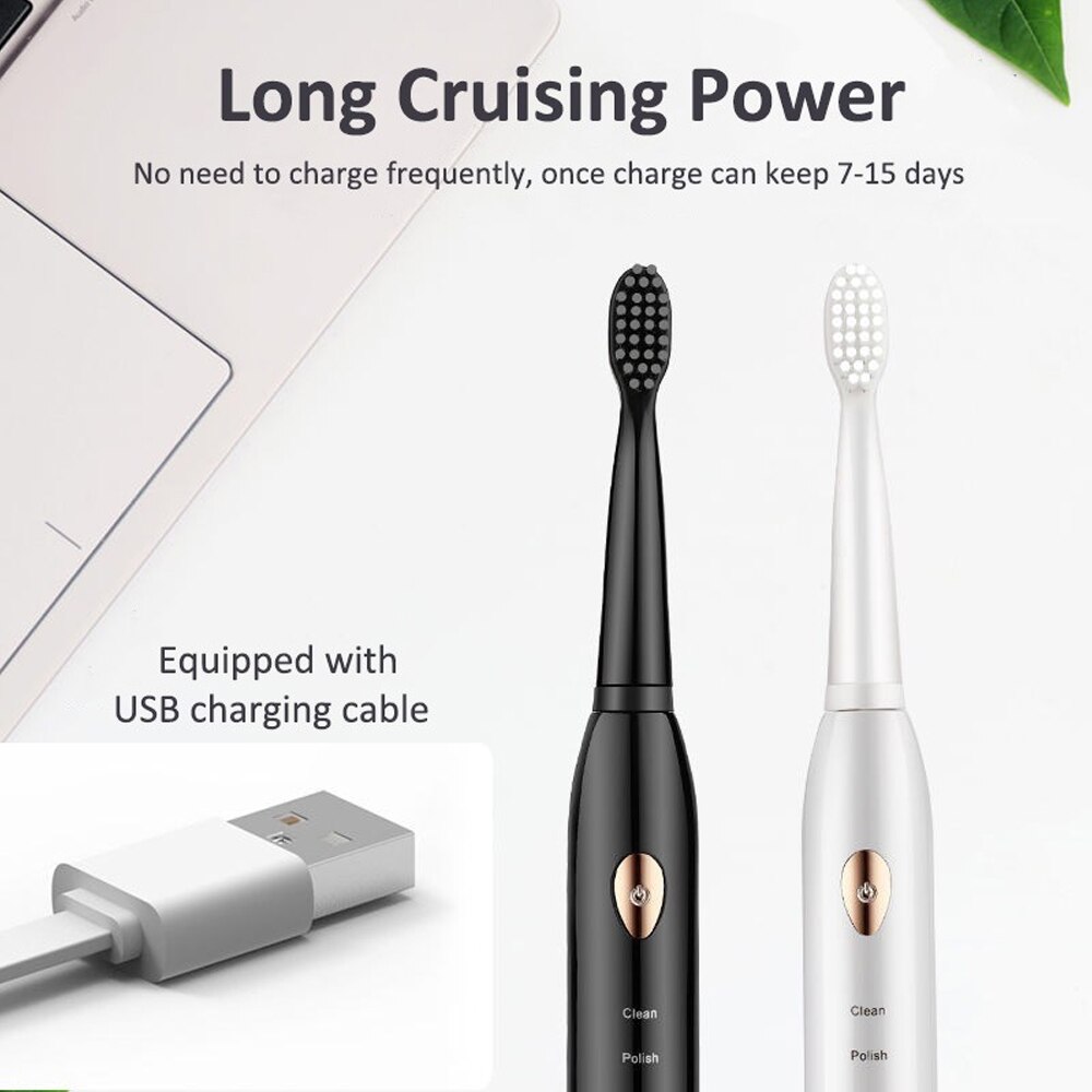 Ultrasonic Sonic Electric Toothbrush Rechargeable Tooth Brushes Washable Electronic Whitening Teeth Brush Adult Timer 5 Gears