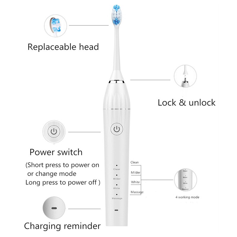 Magnetic levitation motor sonic electric toothbrush high frequency vibration adult couple style, USB with base charging