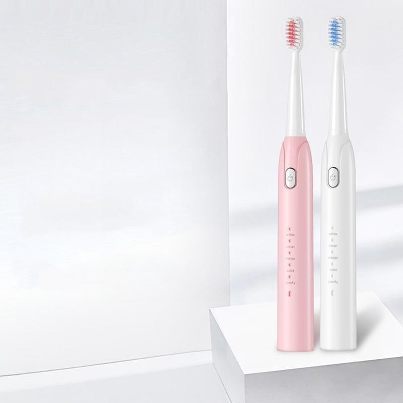 S802 Sonic Electric Toothbrush Rechargeable Toothbrush Mode Replacement Ipx7 Waterproof Usb Charger Set Heads 5 L8j6