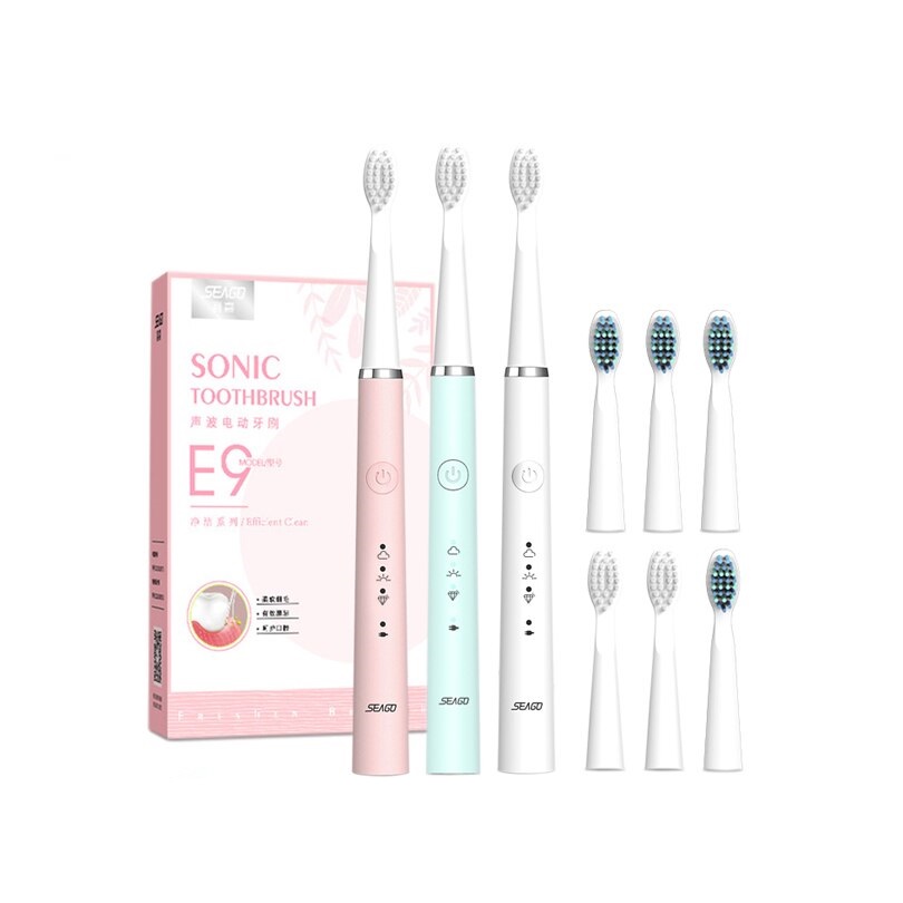 New Sonic Toothbrush Rechargeable Electric Toothbrush Upgraded Automatic Teeth Brush for Adult with 6 Brush Heads