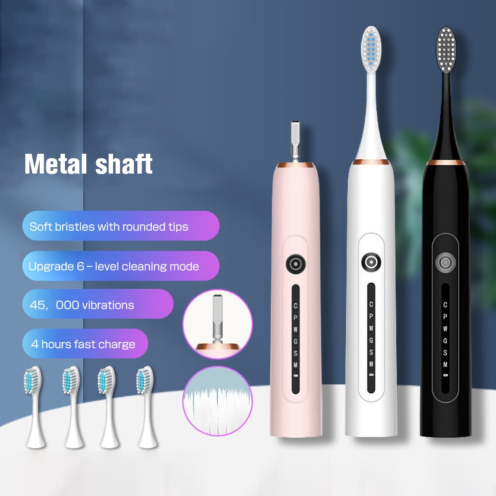 Sonic USB Electric 6 Gear Toothbrush Adult Children Household Whole Body Waterproof Mini Electric Toothbrush Oral Cleaning Tool