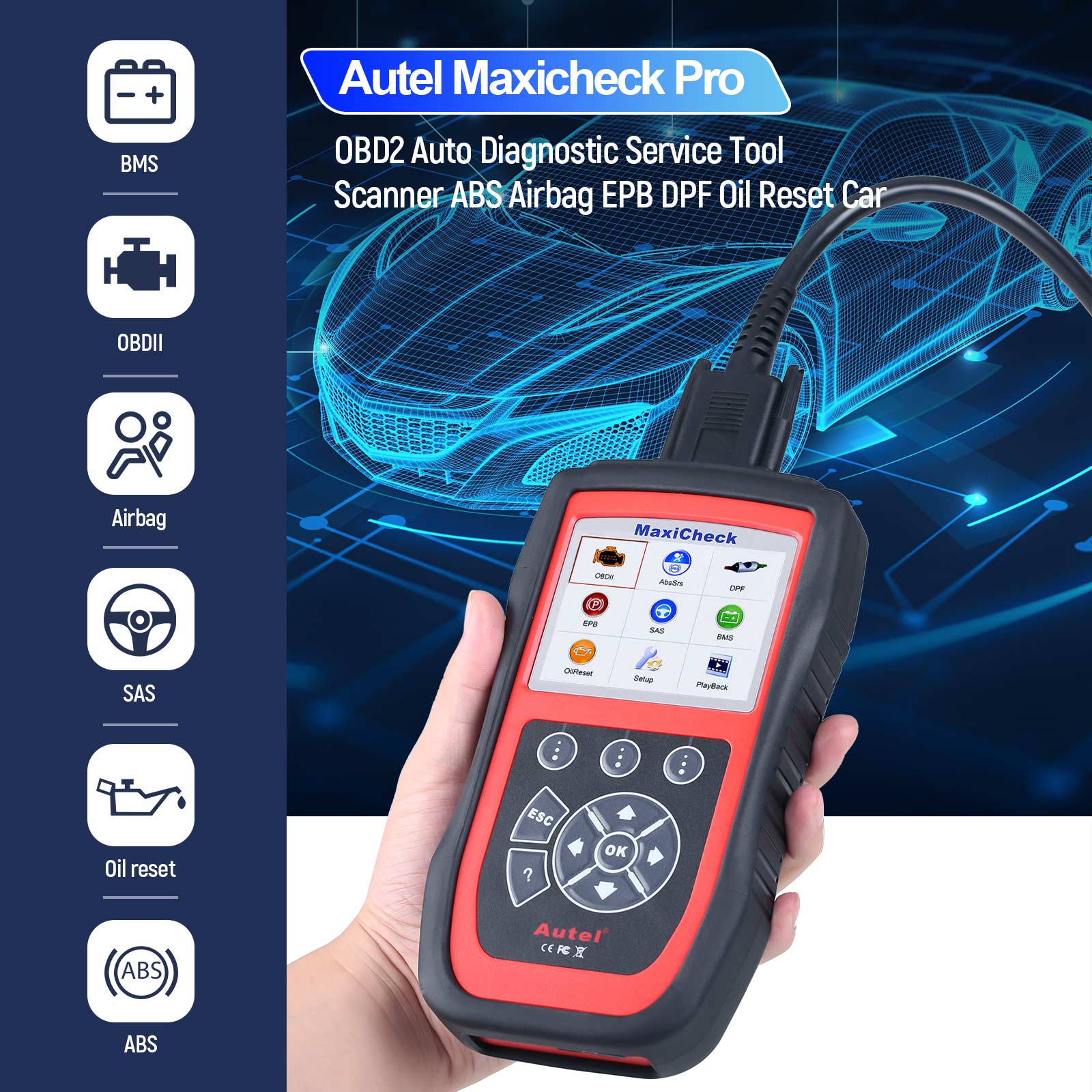 Autel MaxiCheck Pro EPB/ABS/SRS/SAS Function Special Application Diagnostics Update Online