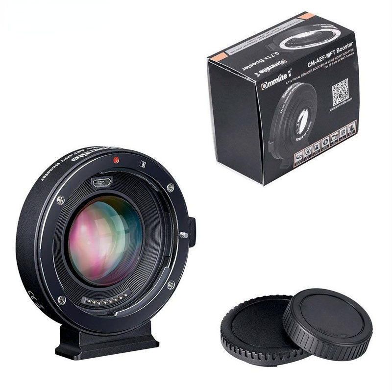 CM-AEF-MFT AF EXIF 0.71X Reduce Speed Booster Lens Adapter Ring for Canon EF Lens to Micro Four Thirds M4/3 Cameras.