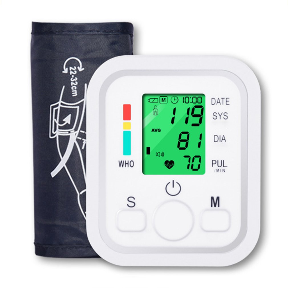 Medical Automatic Sphygmomanometer Digital Upper Arm Blood Pressure Monitor Heart Beat Rate Pulse Meter Tonometer Pulsometer