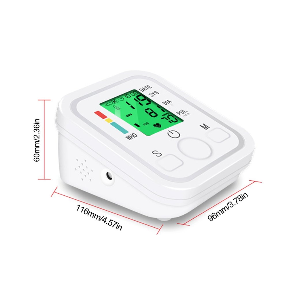 Medical Automatic Sphygmomanometer Digital Upper Arm Blood Pressure Monitor Heart Beat Rate Pulse Meter Tonometer Pulsometer