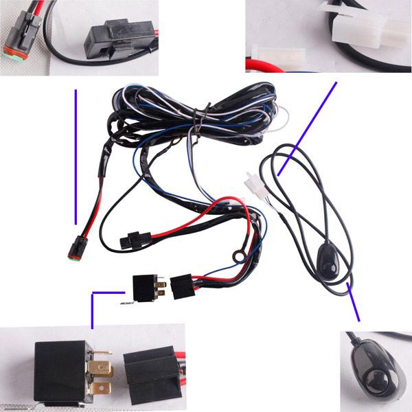 Spot/Flood LED Work Driving light Wiring Loom Harness 12V 40A Switch Relay Driving Light off road