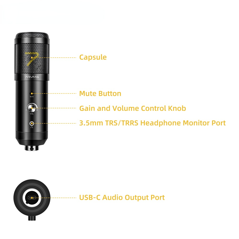 SR-AU01-K1 Cardioid Condenser USB Microphone for computer,Great for Gaming, Podcast, LiveStreaming, YouTube Recording