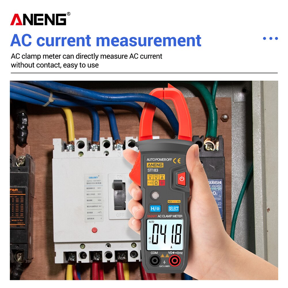 ANENG ST181 ST182 ST183 Digital Clamp Meter AC Current Multimeter DC/AC Voltage Ammeter Voltage Tester Amp Hz Capacitance NCV Ohm Test