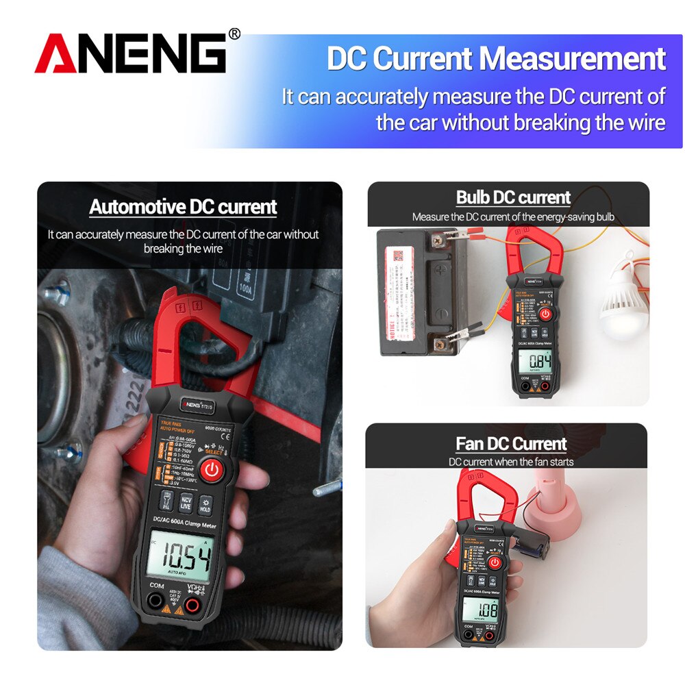 ANENG ST210 Professional Digital Multimeter Clamp Meter DC/AC 600A Current Tester 6000 Counts True RMS Ampere Meter for Eletric