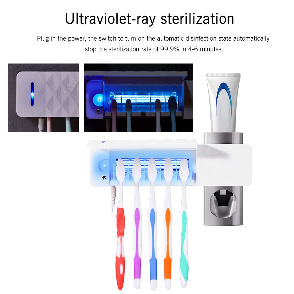 Sterilization Electric Toothbrush Holder Strong Load-Bearing Toothpaste Dispenser Smart Display Bath Accessories