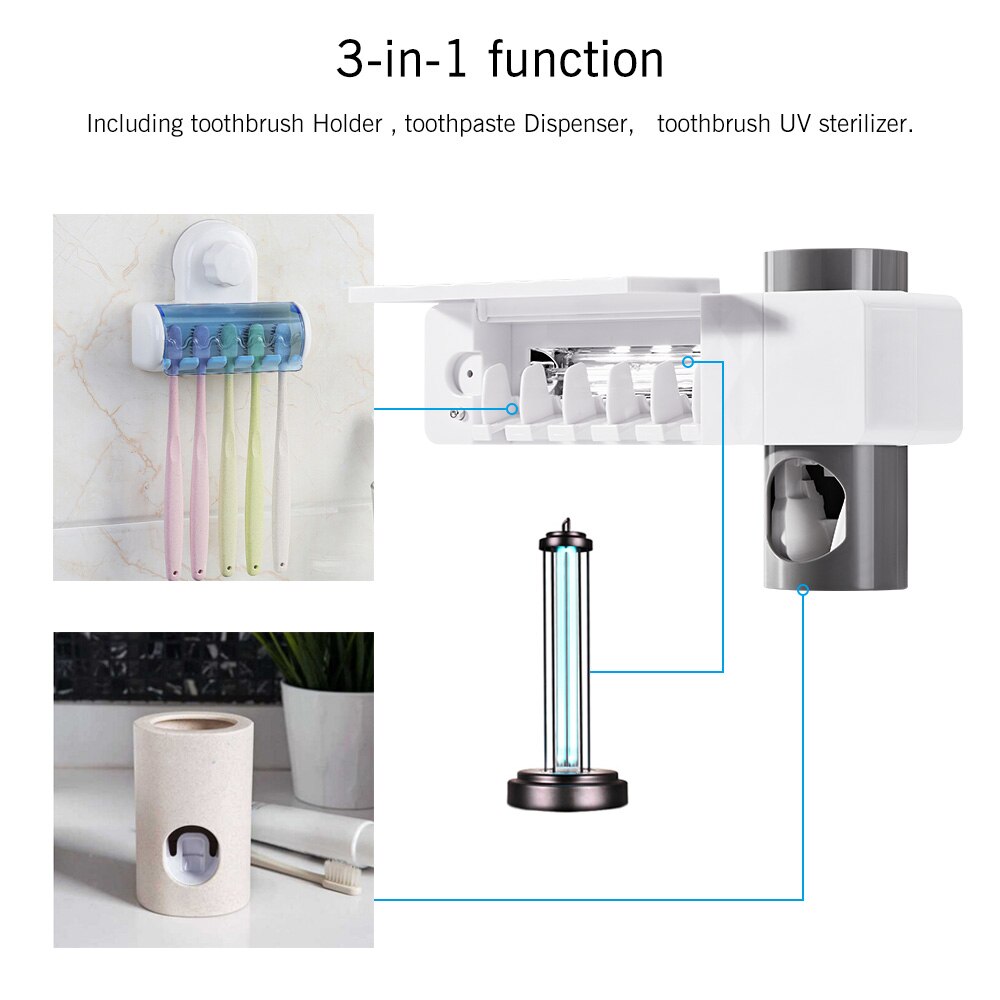 Sterilization Electric Toothbrush Holder Strong Load-Bearing Toothpaste Dispenser Smart Display Bath Accessories