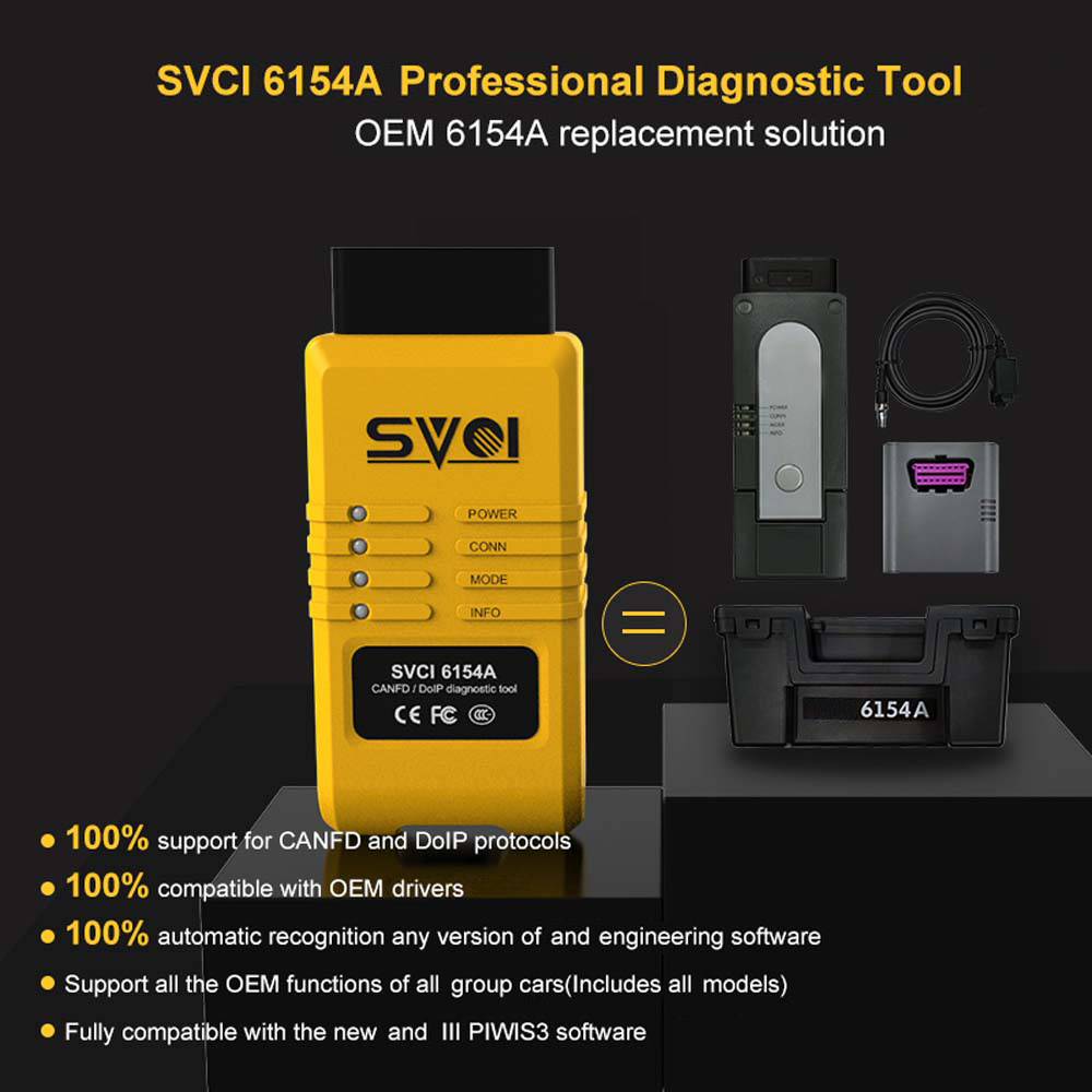 SVCI 6154A Wifi OBD2 Code Scanner Diagnose OKI 6154 support CAN FD and DOIP Protocol