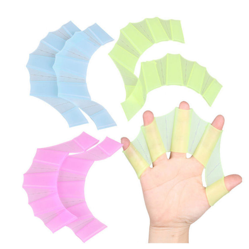 Swimming Hand Finger Fin Learning Swimming Pool Accessory Finger Wear Hand Web Flippers Training Diving Gloves Swim Pool Paddles