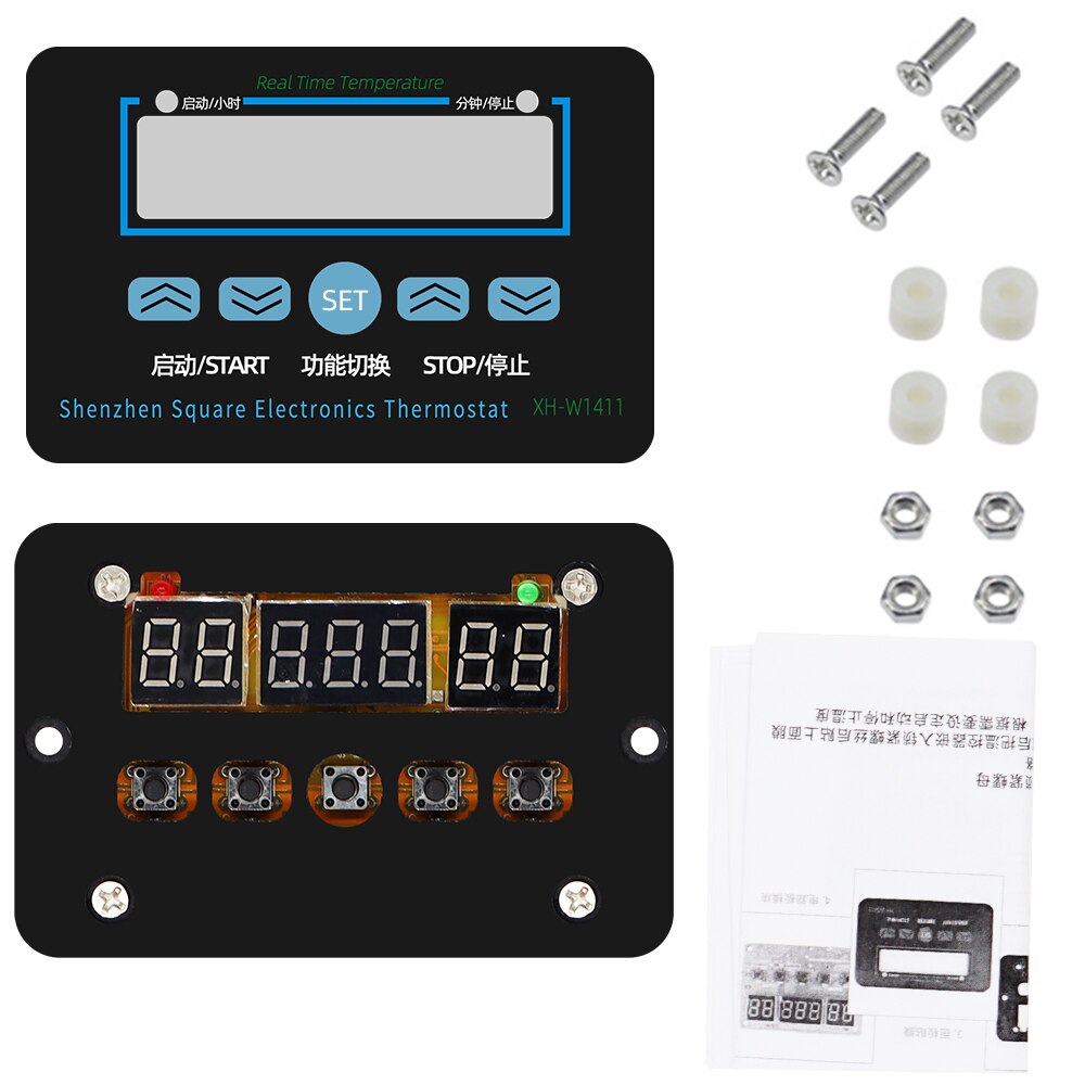 XH-W1411 DC12V 220V heat cool temp thermostat control switch temperature meter controller for greenhouses aquatic animal husbandry