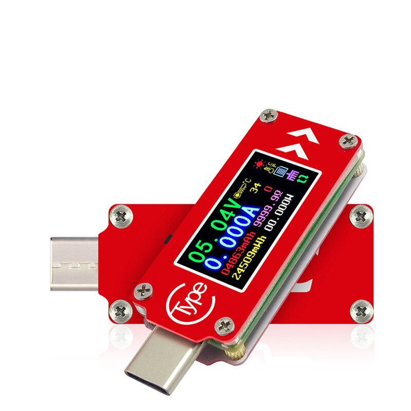 TC64 Type-C color LCD USB Power Meter Tester Digital Current Tester Voltage Detector, Capacity of Power Bank Type-C Tester