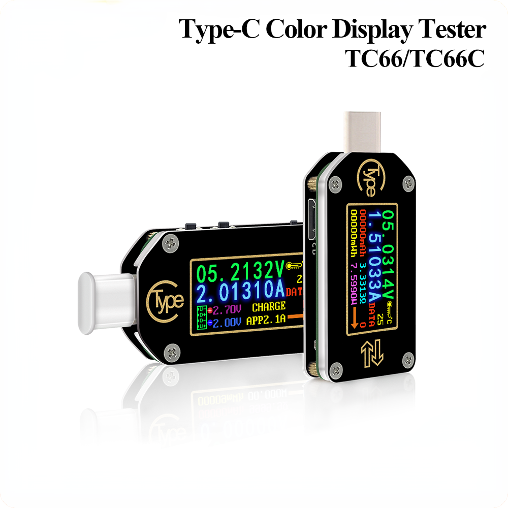 TC66/TC66C Type-C PD trigger USB-C Voltmeter ammeter voltage 2 way current meter multimeter PD charger battery USB Tester