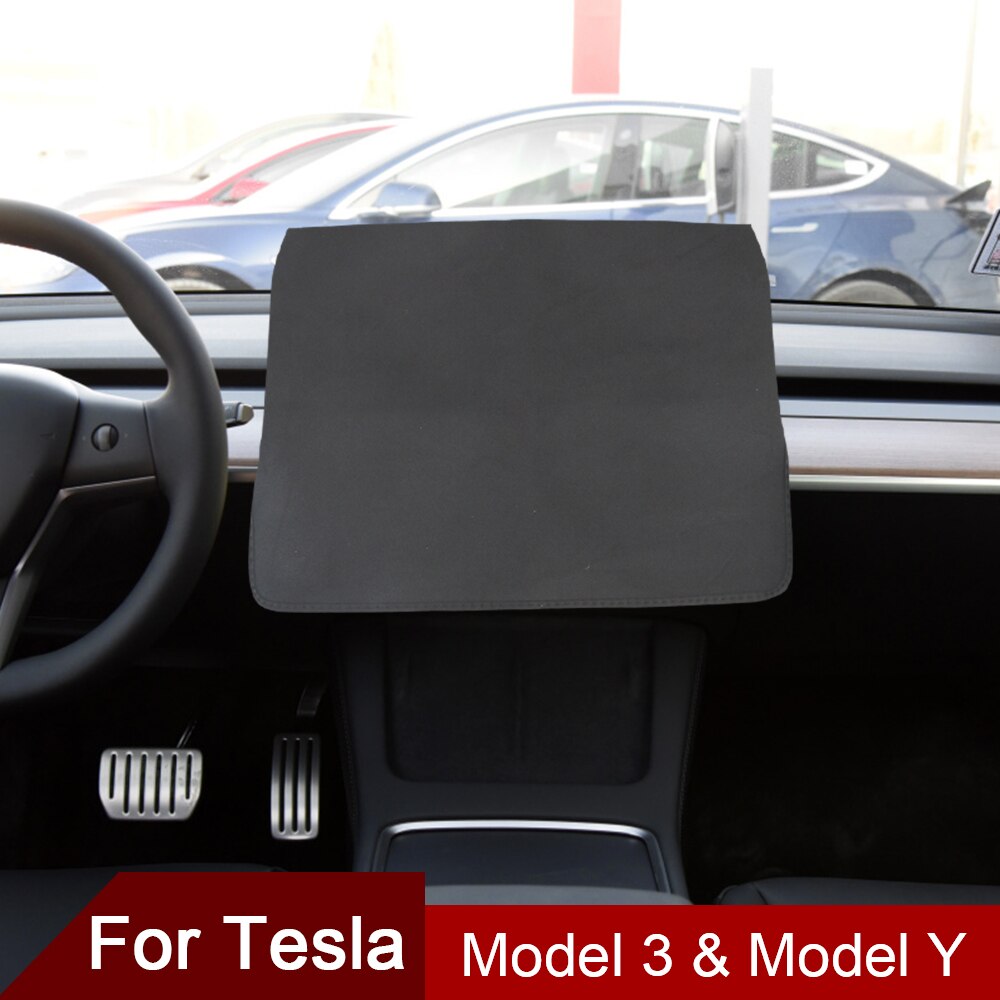For Tesla Model 3 2017-2021 Model Y Screen Dust Cover Sleeve Slip On Sunshade Screen Protector Black Without Letter