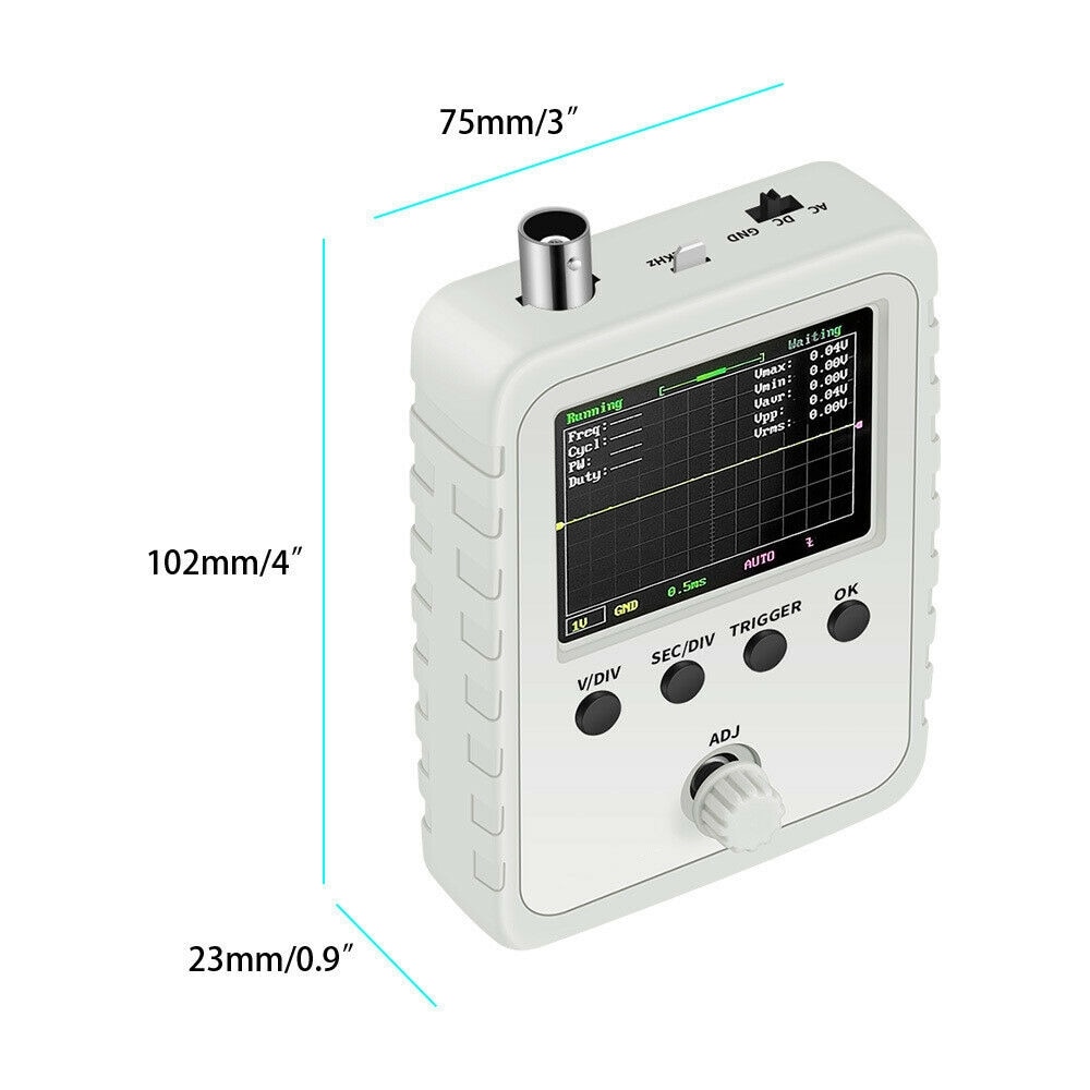 2.4" TFT Digital Oscilloscope Kit with Power Supply BNC-Clip Cable Probe DS0150 (Assembled Finished Machine) VS DSO138