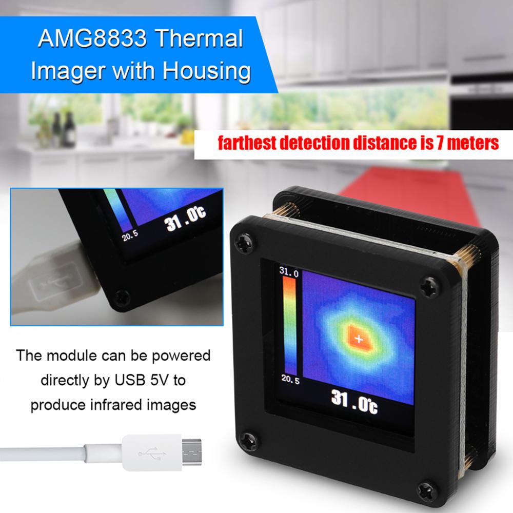 Thermal Imager Thermograph Camera AMG8833 IR 8*8 Infrared Thermal Imager Array Temperature Sensor 7M Farthest Detection Distance